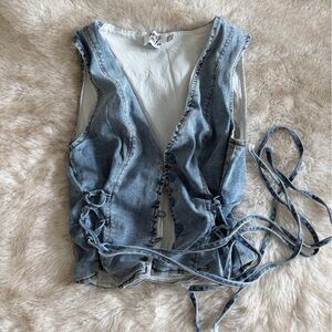 Princess Polly Blue Denim Vest Top